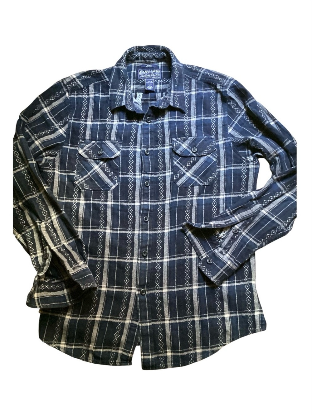 American Rag Navy Plaid Flannel Shirt